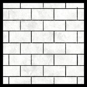 Half offset tile pattern, also called brick bond, on a kitchen splashback.