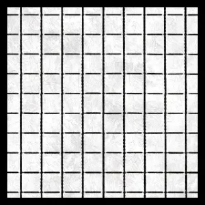 Mosaic sheet tile pattern on a kitchen splashback, small tiles arranged in a sheet for easy installation.